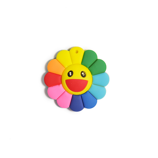 Renkli Çiçek Figürlü Silikon Amigurumi Emzik Boncuk