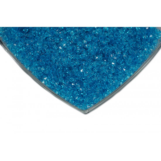 Kristalize Prizma Akrilik Boncuk Mavi