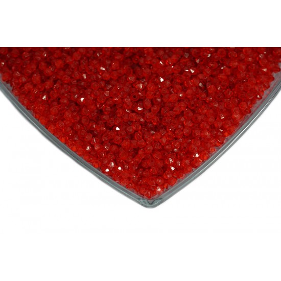 Kristalize Prizma Akrilik Boncuk Koyu Kırmızı
