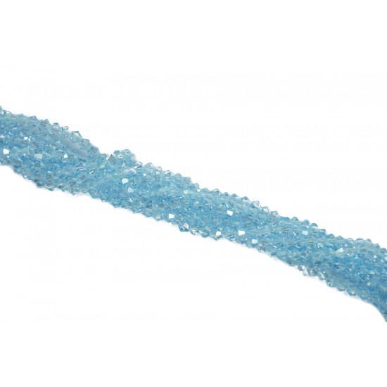 Açık Mavi Köşeli Prizma Kristal Boncuk 4 mm