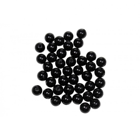 Siyah Plastik İnci Boncuk 10 mm