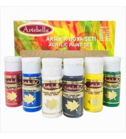 Artebella Universal Akrilik Boya 6lı Set-01 30cc