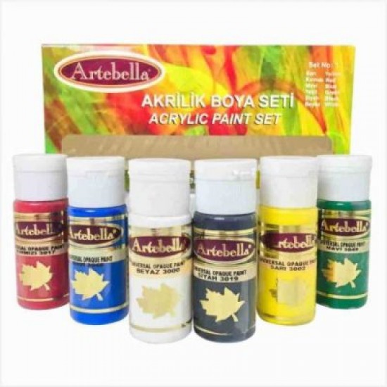 Artebella Universal Akrilik Boya 6lı Set-01 30cc