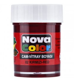 Nova Color Su Bazlı Cam Boyası 25 Ml Kırmızı