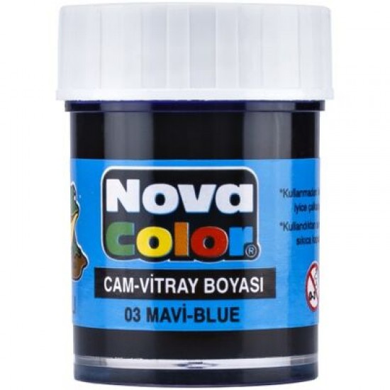 Nova Color Su Bazlı Cam Boyası 25 Ml Mavi
