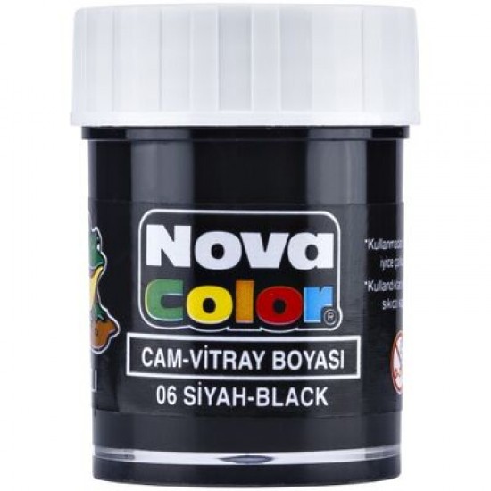 Nova Color Su Bazlı Cam Boyası 25 Ml Siyah