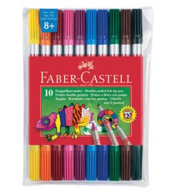 Faber Castell 10 Renk Çift Uçlu Keçeli Kalem