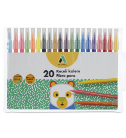 Adel Keçeli Kalem Karışık 20 Renk