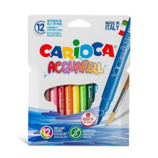 Carioca Acquarell Fırça Uçlu Keçeli Boya Kalemi 12 Renk
