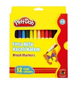 Play-Doh Fırça Uçlu Keçeli Kalem 12 Renk