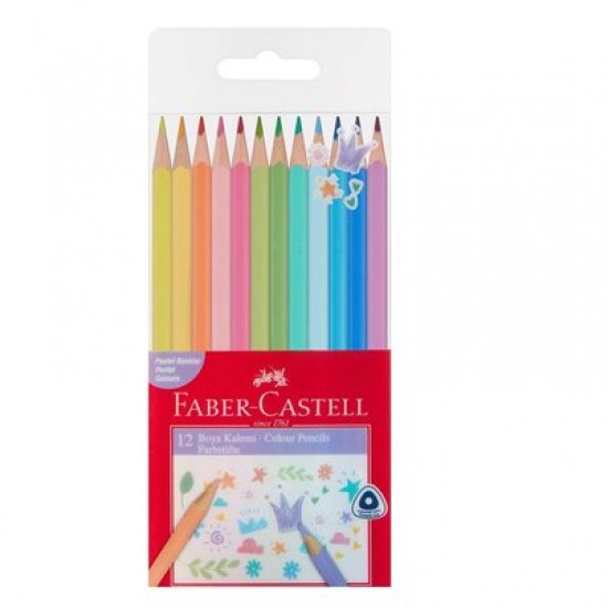 Faber Castell Pastel Renkler Üçgen Kuru Boya 12 Renk