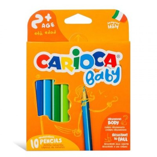 Carioca Jumbo Bebek Üçgen Kuru Boya Kalemi 10 Renk