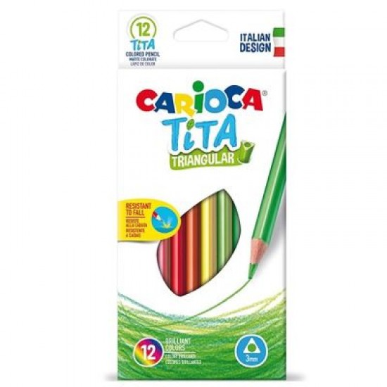 Carioca Tita Üçgen Kuru Boya Kalemi 12 Renk