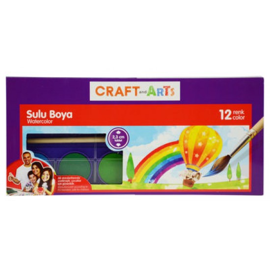Craft and Arts Sulu Boya 12 li Küçük Tablet