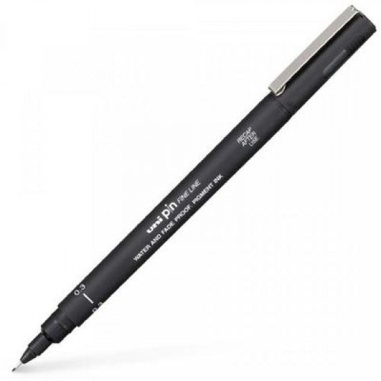 Uni Pin 0.3 Fine Line Akrilik Uçlu Teknik Çizim Kalemi Siyah