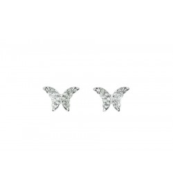 Gümüş Rengi Desenli Kelebek Motifli Küpe Aparatı Çifti