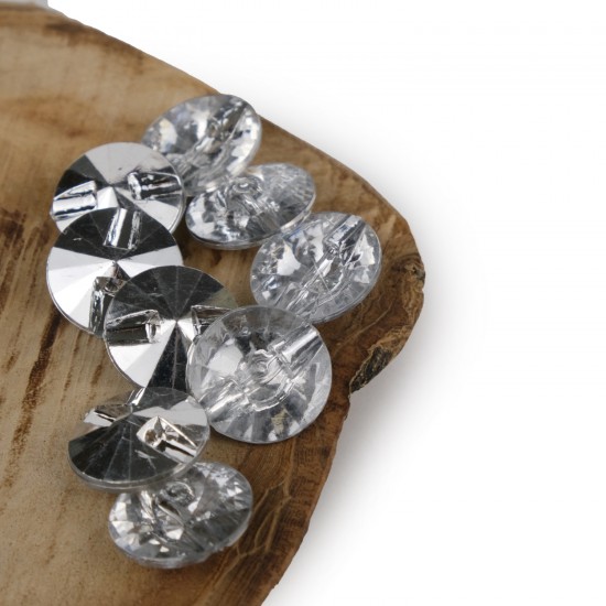 Koltuk-Kırlent-Döşeme Düğmesi | 2.5 cm | Plastik Kristal