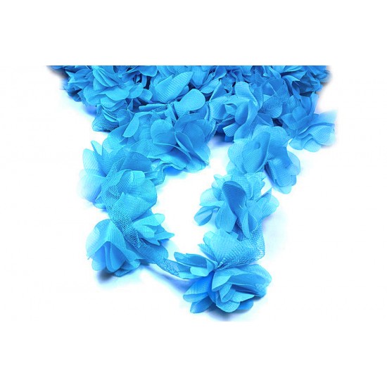 Koyu Mavi Şifon Çiçek