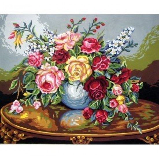 Goblen Seti | 40X50 | Çiçek Dolu Vazo