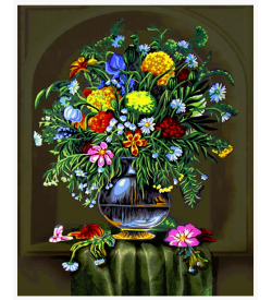 Goblen Seti | 30x40 | Sehpa Üzerindeki Çiçekler 