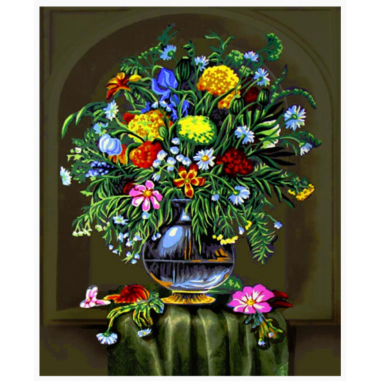 Goblen Seti | 30x40 | Sehpa Üzerindeki Çiçekler 