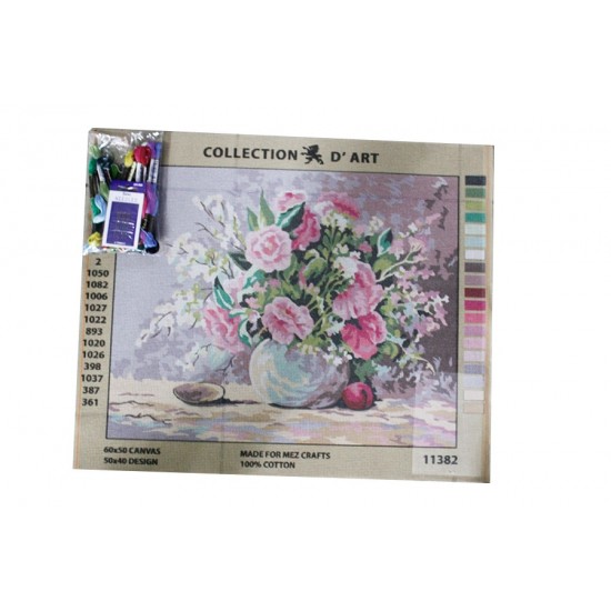 Goblen Seti | 40X50 | Pembe Çiçekler 