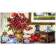 Goblen Seti | 40X50 | Kırmızı Çiçek ve Eşyalar