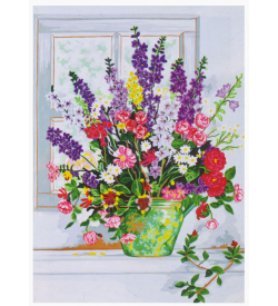 Goblen Seti | 60X70 | Renkli Çiçekler Goblen Seti