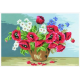 Goblen Seti | 22X30 | Papatyalar ve Kırmızı Çiçekler