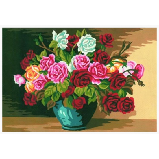 Goblen Seti | 22X30 | Renkli Çiçekler