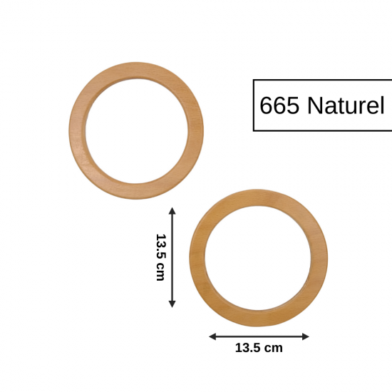 Şirin Kasnak Doğal Ahşap Yuvarlak Çanta Sapı Model 665 Natural