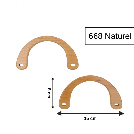 Şirin Kasnak Doğal Ahşap Çanta Sapı Model 668 Natural