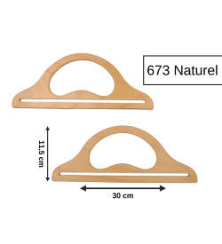 Şirin Kasnak Doğal Ahşap Çanta Sapı Model 673 Natural
