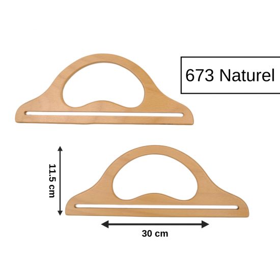 Şirin Kasnak Doğal Ahşap Çanta Sapı Model 673 Natural