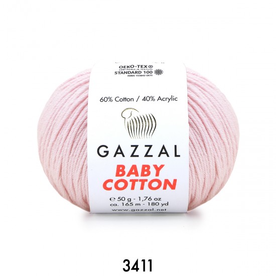 Gazzal Baby Cotton Açık Pembe Bebek Yünü-3411
