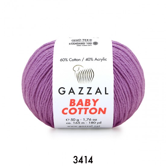Gazzal Baby Cotton Lila Bebek Yünü-3414