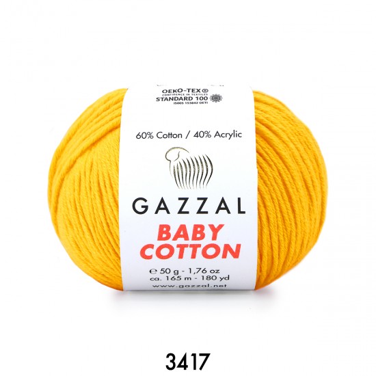 Gazzal Baby Cotton Hardal Sarısı Yünü-3417