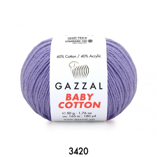 Gazzal Baby Cotton Açık Lila Bebek Yünü-3420