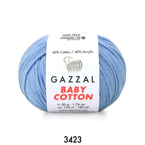 Gazzal Baby Cotton Açık Mavi Bebek Yünü-3423