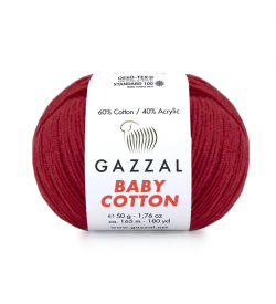 Gazzal Baby Cotton Koyu Kırmızı Bebek Yünü-3439