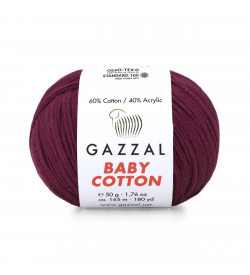 Gazzal Baby Cotton Bordo Bebek Yünü-3442