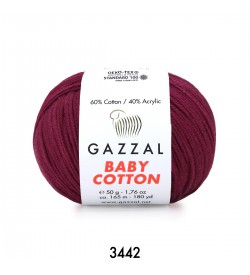 Gazzal Baby Cotton Bordo Bebek Yünü-3442