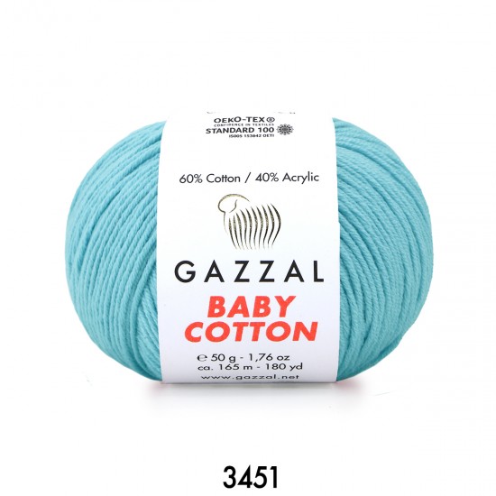 Gazzal Baby Cotton Açık Mavi Bebek Yünü-3451
