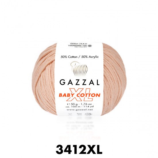 Gazzal Baby Cotton XL Yavruağzı Bebek Yünü-3412XL