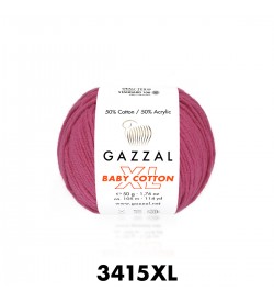 Gazzal Baby Cotton XL Fuşya Bebek Yünü-3415XL