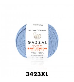 Gazzal Baby Cotton XL Açık Mavi Bebek Yünü-3423XL