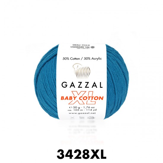 Gazzal Baby Cotton XL Mavi Bebek Yünü-3428XL