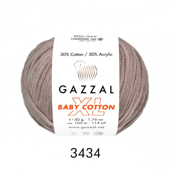 Gazzal Baby Cotton XL Açık Kahve Bebek Yünü-3434XL