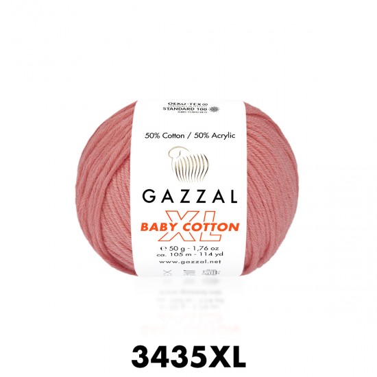 Gazzal Baby Cotton XL Pembe Bebek Yünü-3435XL