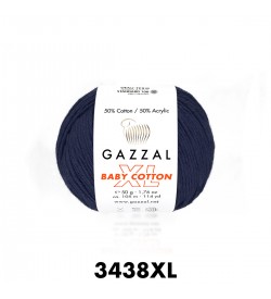 Gazzal Baby Cotton XL Lacivert Bebek Yünü-3438XL